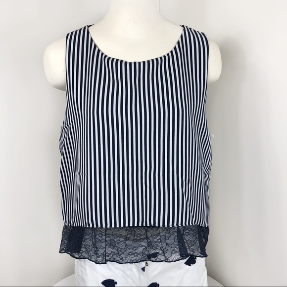 Zara Basic top sleeveless striped Size Medium - Picture 1 of 8